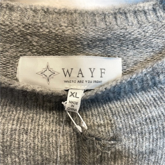 WAYF Where Are You From Mock Neck Tie Waist Sweater Light Grey XL New - Picture 6 of 8